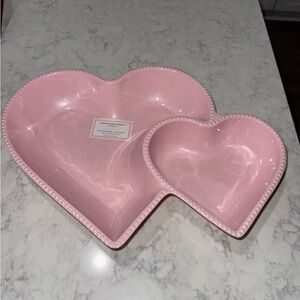 New Cupcakes and Cashmere Valentines Double Heart Bowl